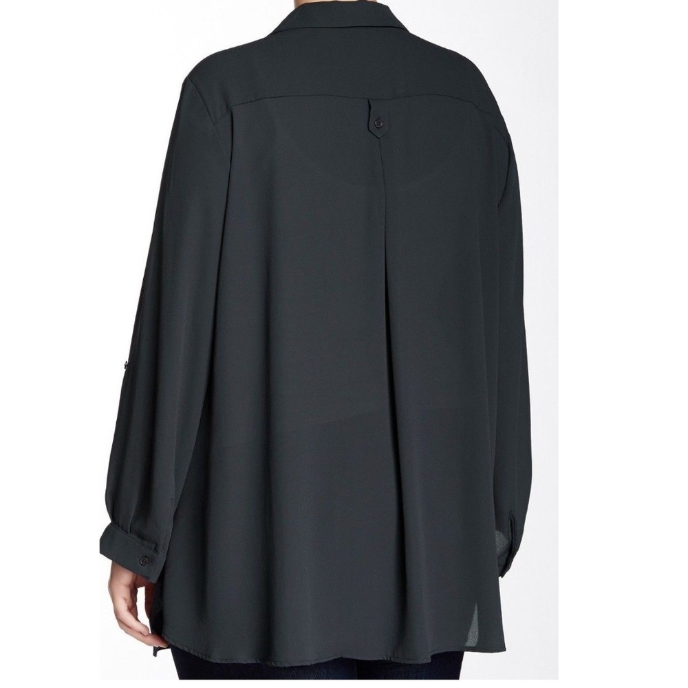 Pleione Erin Long Sleeve Button Blouse NWT PLUS - Picture 2 of 2